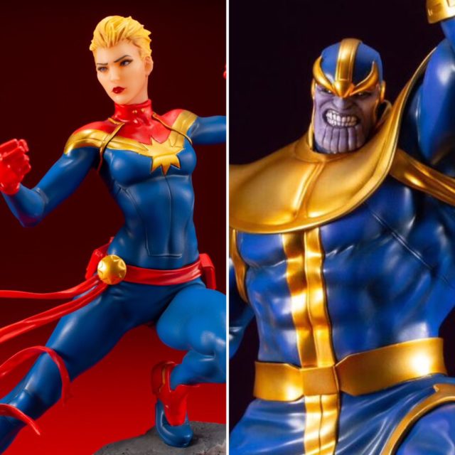 Kotobukiya ARTFX+ Thanos and Captain Marvel Figures