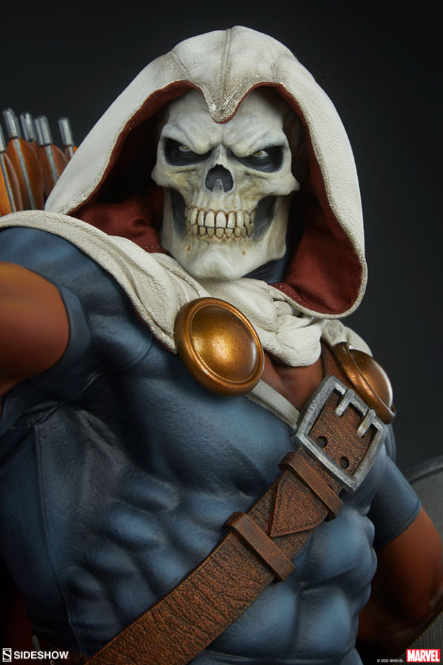 Close-Up of Skull Head Portrait Taskmaster Sideshow Collectibles Statue