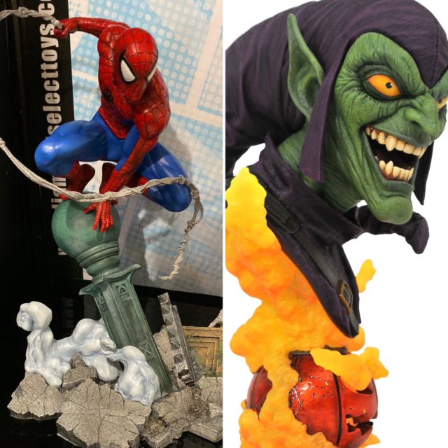 Diamond Select Toys Legends in 3D Green Goblin and Marvel Gallery VS Spider-Man PVC Statues
