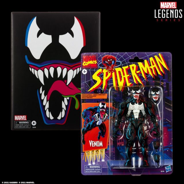 Marvel Legends Spider-Man Retro Series Venom Exclusive Figure Packaged