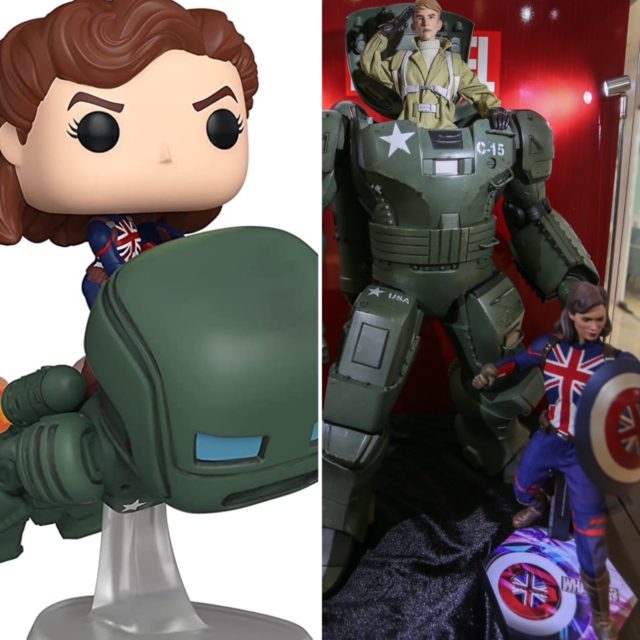 Funko POP What If Hot Toys Captain Peggy Carter Riding Hydra Stomper Figures