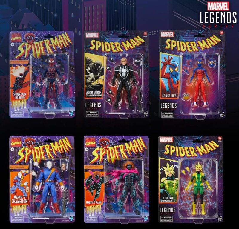 Marvel Legends 2025 Spider-Man Retro Series Wave Figures Packaged